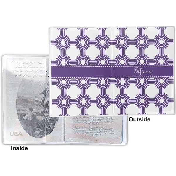 Connected Circles Vinyl Passport Holder - Flat Front and Back