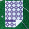 Connected Circles Waffle Weave Golf Towel - In Context