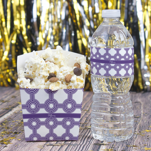 Connected Circles Water Bottle Label - w/ Favor Box