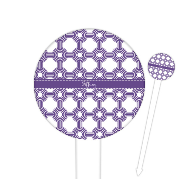 Custom Connected Circles Cocktail Picks - Round Plastic (Personalized)