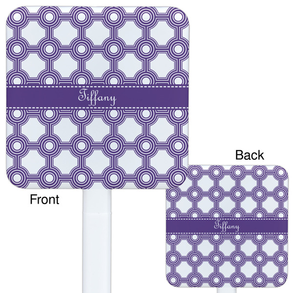 Connected Circles White Plastic Stir Stick - Double Sided - Approval