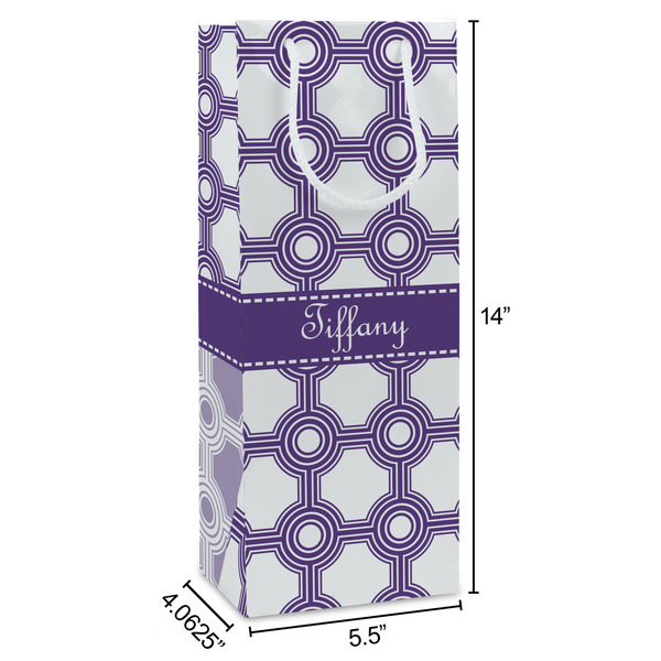 Connected Circles Wine Gift Bag - Dimensions