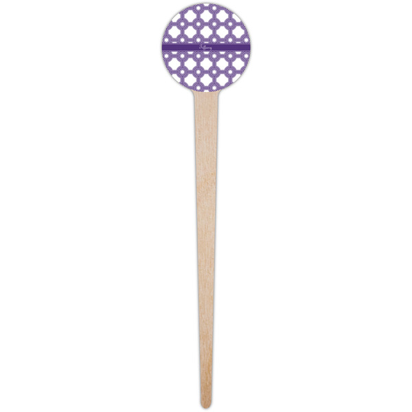 Connected Circles Wooden 4" Food Pick - Round - Single Pick