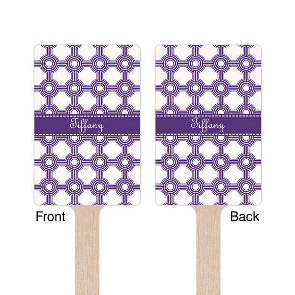 Connected Circles Wooden 6.25" Stir Stick - Rectangular - Double Sided - Front & Back