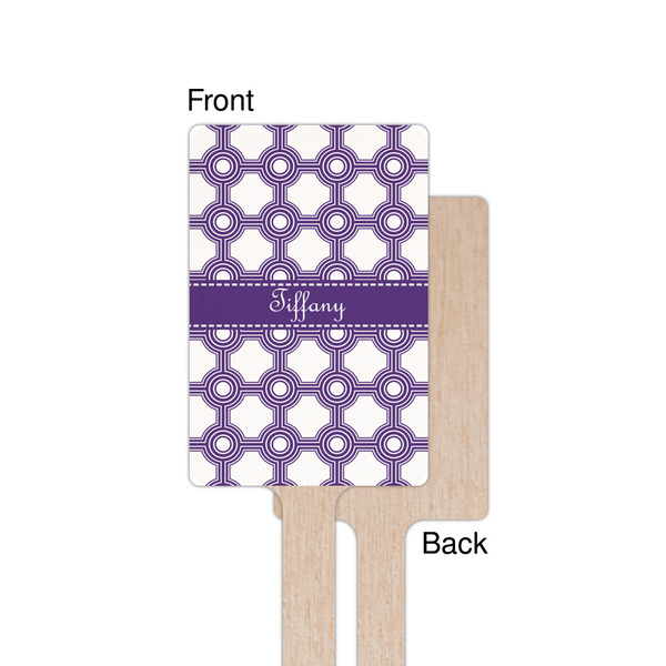 Connected Circles Wooden 6.25" Stir Stick - Rectangular - Single - Front & Back