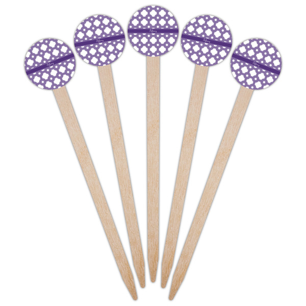 Connected Circles Wooden 6" Food Pick - Round - Fan View