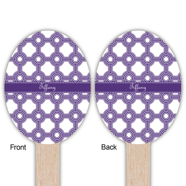 Connected Circles Wooden Food Pick - Oval - Double Sided - Front & Back