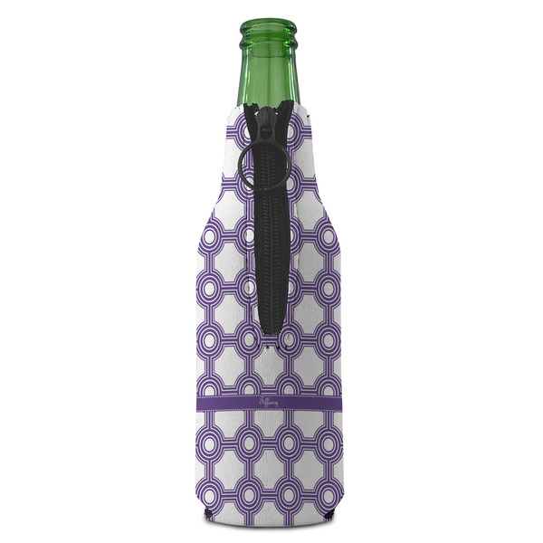 Connected Circles Zipper Bottle Cooler - BACK (bottle)