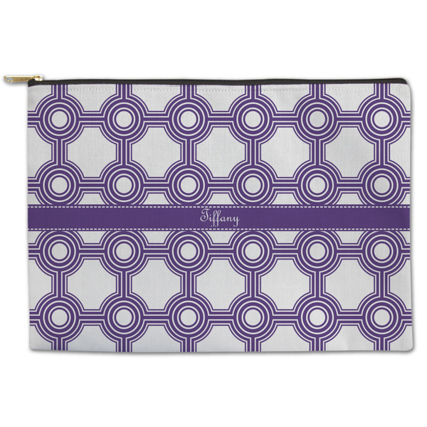 Custom Connected Circles Zipper Pouch - Large - 12.5"x8.5" (Personalized)