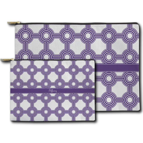 Connected Circles Zippered Pouches - Size Comparison