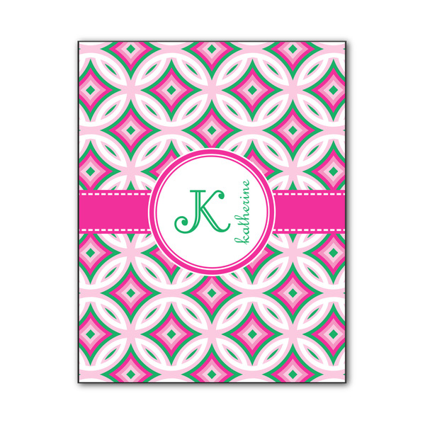 Custom Linked Circles & Diamonds Wood Print - 11x14 (Personalized)