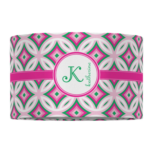 Linked Circles & Diamonds 12" Drum Lampshade - FRONT (Fabric)