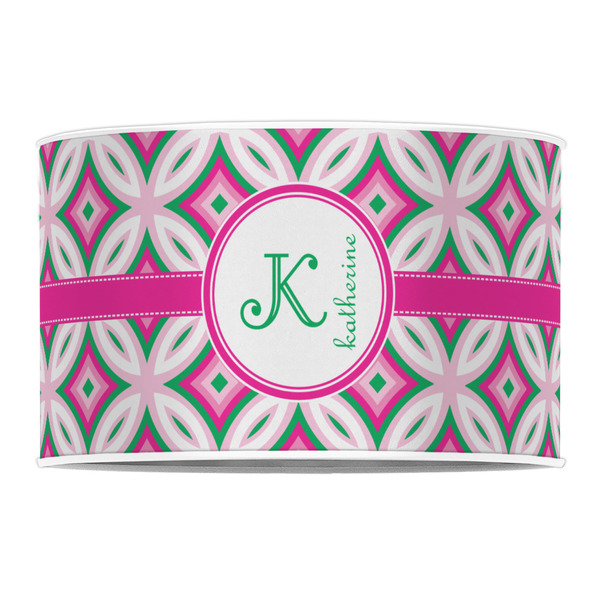 Linked Circles & Diamonds 12" Drum Lampshade - FRONT (Poly Film)