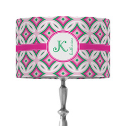 Linked Circles & Diamonds 12" Drum Lamp Shade - Fabric (Personalized)