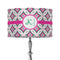 Linked Circles & Diamonds 12" Drum Lampshade - ON STAND (Fabric)