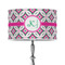 Linked Circles & Diamonds 12" Drum Lampshade - ON STAND (Poly Film)