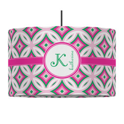Linked Circles & Diamonds 12" Drum Pendant Lamp - Fabric (Personalized)