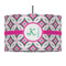 Linked Circles & Diamonds 12" Drum Pendant Lamp - Fabric (Personalized)