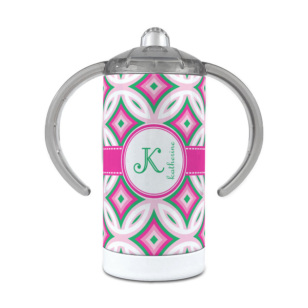 Custom Linked Circles & Diamonds 12 oz Stainless Steel Sippy Cup (Personalized)