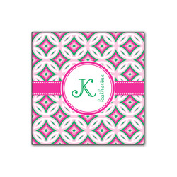 Linked Circles & Diamonds Wood Print - 12x12 (Personalized)