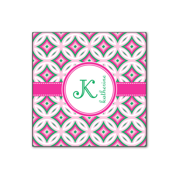 Custom Linked Circles & Diamonds Wood Print - 12x12 (Personalized)