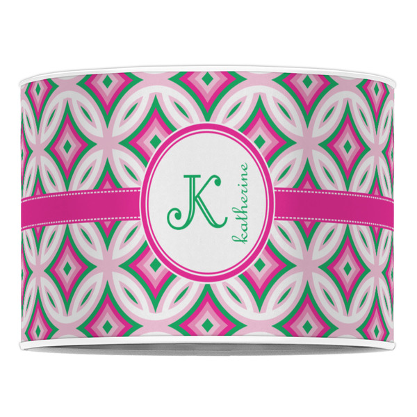 Linked Circles & Diamonds 16" Drum Lampshade - FRONT (Poly Film)