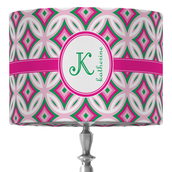 Custom Linked Circles & Diamonds 16" Drum Lamp Shade - Fabric (Personalized)