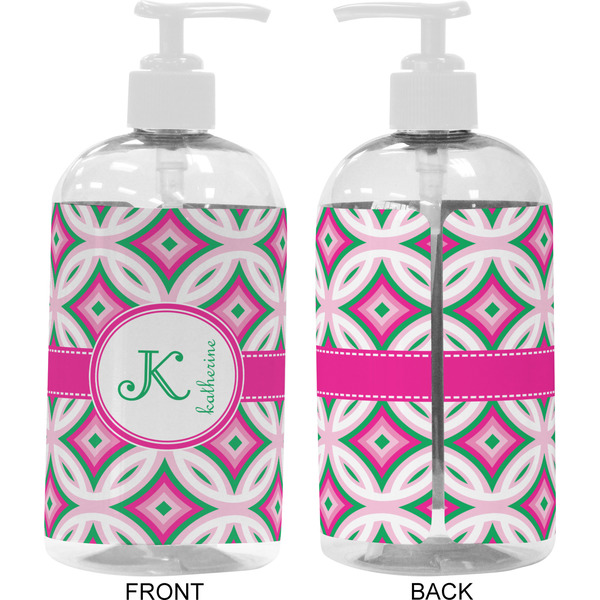 Linked Circles & Diamonds 16 oz Plastic Liquid Dispenser- Approval- White