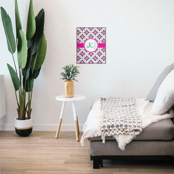 Linked Circles & Diamonds 16x20 Wood Print - In Context