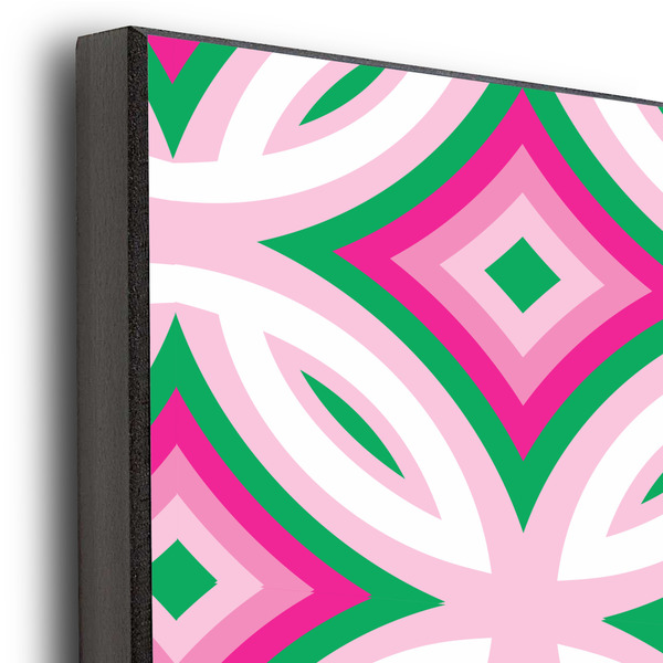 Linked Circles & Diamonds 20x30 Wood Print - Closeup