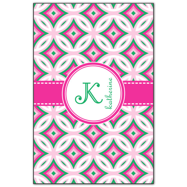 Custom Linked Circles & Diamonds Wood Print - 20x30 (Personalized)