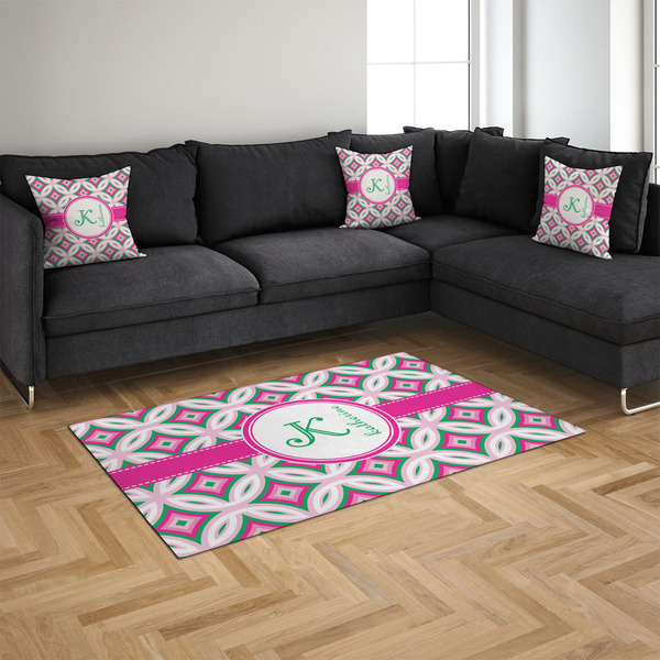 Linked Circles & Diamonds 4'x6' Indoor Area Rugs - IN CONTEXT