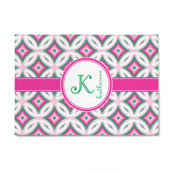 Custom Linked Circles & Diamonds 4' x 6' Indoor Area Rug (Personalized)