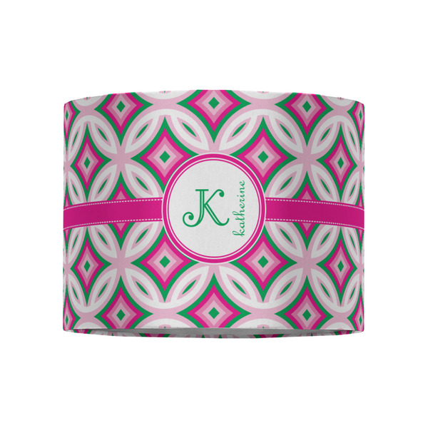Linked Circles & Diamonds 8" Drum Lampshade - FRONT (Fabric)