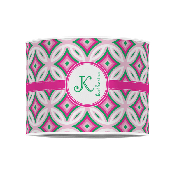 Linked Circles & Diamonds 8" Drum Lampshade - FRONT (Poly Film)