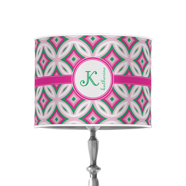 Linked Circles & Diamonds 8" Drum Lampshade - ON STAND (Poly Film)