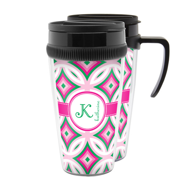 Custom Linked Circles & Diamonds Acrylic Travel Mug (Personalized)