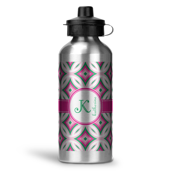 Custom Linked Circles & Diamonds Water Bottles - 20 oz - Aluminum (Personalized)
