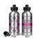 Linked Circles & Diamonds Aluminum Water Bottle - Front and Back