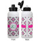 Linked Circles & Diamonds Aluminum Water Bottle - White APPROVAL