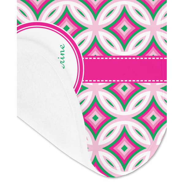 Linked Circles & Diamonds Baby Bib - AFT detail