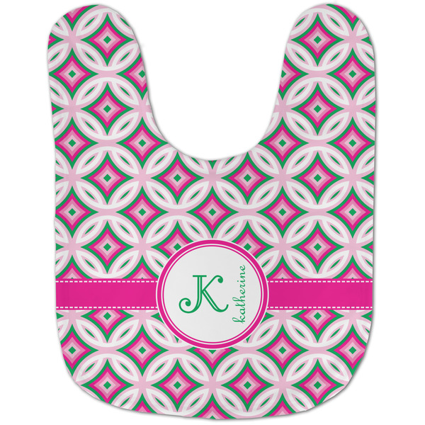 Linked Circles & Diamonds Baby Bib - AFT flat