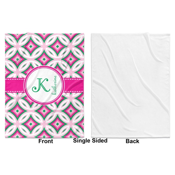 Linked Circles & Diamonds Baby Blanket (Single Side - Printed Front, White Back)