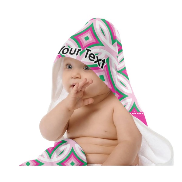 Linked Circles & Diamonds Baby Hooded Towel on Child