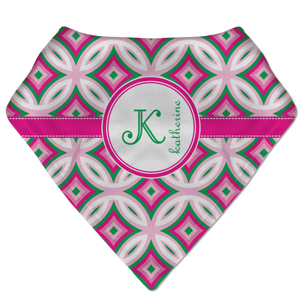 Custom Linked Circles & Diamonds Bandana Bib (Personalized)