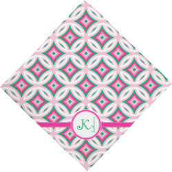 Linked Circles & Diamonds Dog Bandana Scarf w/ Name and Initial