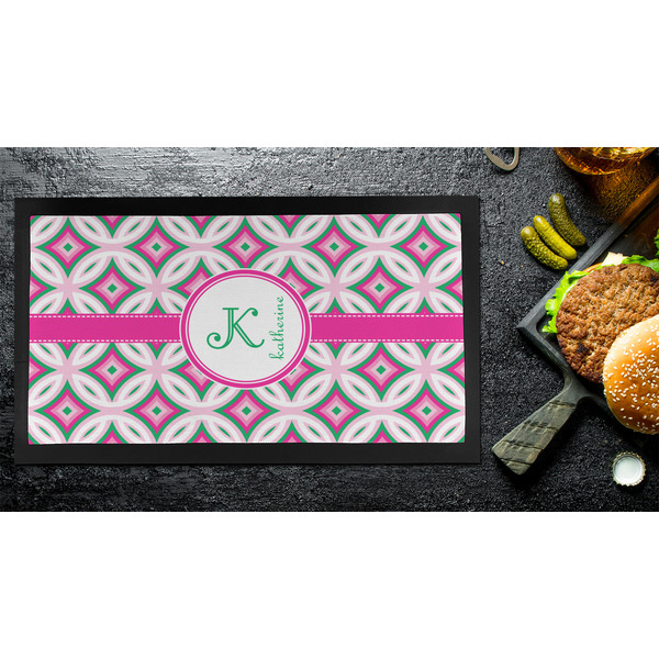 Linked Circles & Diamonds Bar Mat - Small - LIFESTYLE