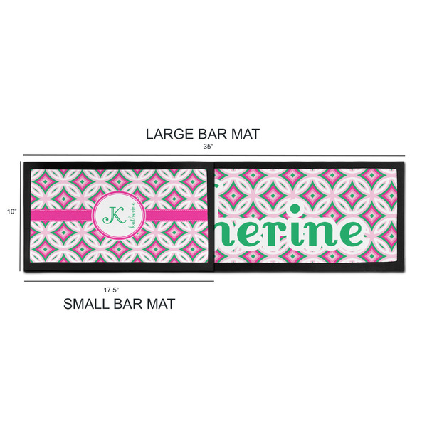 Linked Circles & Diamonds Bar Mats - Sizing Chart