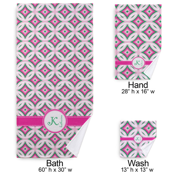 Linked Circles & Diamonds Bath Towel Sets - 3-piece - Approval