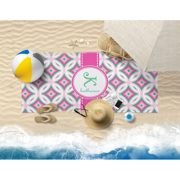 Linked Circles & Diamonds Beach Towel Lifestyle